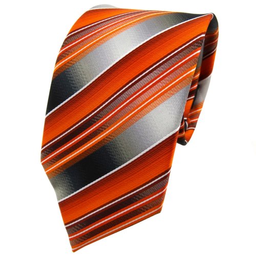 TigerTie Designer Krawatte in orange anthrazit silber grau gestreift - Tie Binder TigerTie Designer Krawatte in orange anthrazit silber grau gestreift - Tie Binder von TigerTie