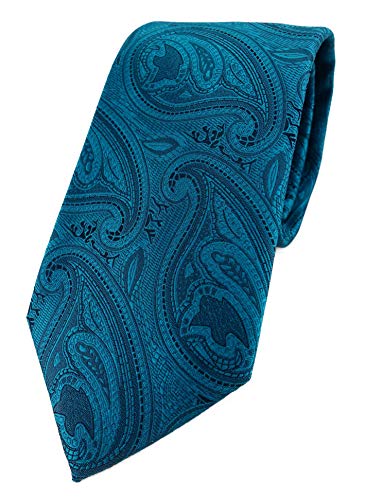 TigerTie Designer Krawatte in petrol schwarz Paisley gemustert TigerTie Designer Krawatte in petrol schwarz Paisley gemustert von TigerTie