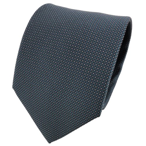 TigerTie Designer Krawatte in petrol silber gepunktet - Binder Tie von TigerTie