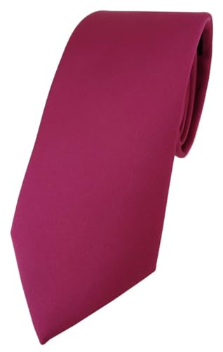 TigerTie Herren Krawatte – Klassische 7,5 cm Krawatte in rosa magenta einfarbigem Design, ideal für Geschäftstermine, festliche Anlässe und die Freizeit von TigerTie