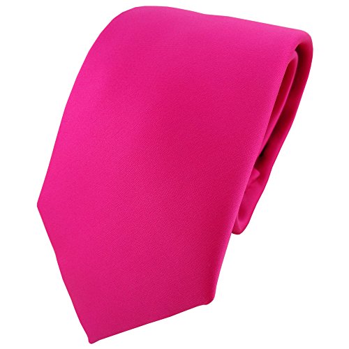TigerTie Herren Krawatte – Klassische 8 cm Satin-Krawatte in pink rosa einfarbigem Design, ideal für Geschäftstermine, festliche Anlässe und die Freizeit von TigerTie