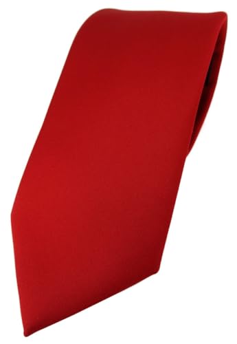 TigerTie Herren Krawatte – Klassische 7,5 cm Krawatte in rot einfarbigem Design, ideal für Geschäftstermine, festliche Anlässe und die Freizeit von TigerTie