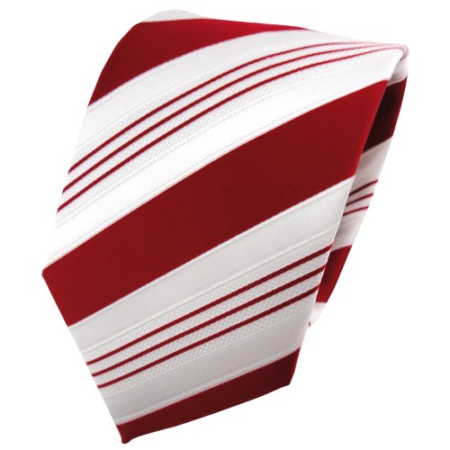 TigerTie Designer Krawatte in rot signalrot weiß silber gestreift TigerTie Designer Krawatte in rot signalrot weiß silber gestreift von TigerTie