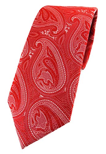 TigerTie Designer Krawatte in rot silber Paisley gemustert von TigerTie