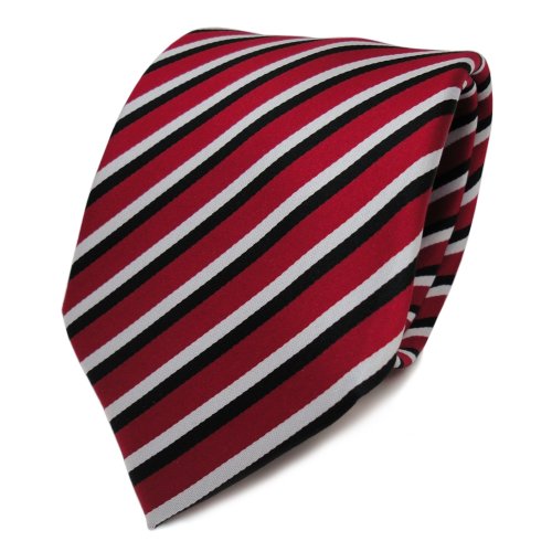 TigerTie Designer Krawatte in rot weiss schwarz gestreift TigerTie Designer Krawatte in rot weiss schwarz gestreift von TigerTie
