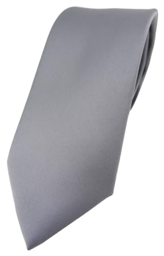 TigerTie Herren Krawatte – Klassische 7,5 cm Krawatte in silbergrau einfarbigem Design, ideal für Geschäftstermine, festliche Anlässe und die Freizeit von TigerTie