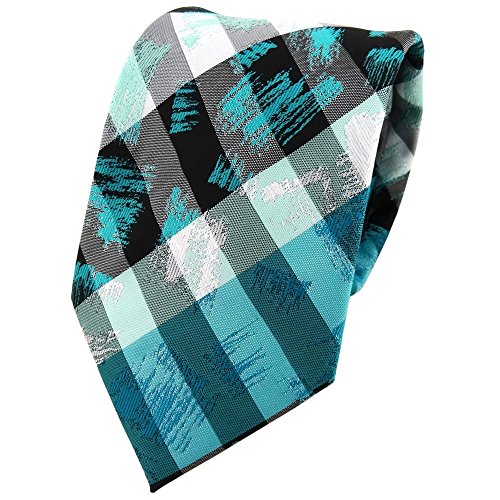 TigerTie Designer Krawatte in türkis grau silber schwarz gestreift - Tie Binder TigerTie Designer Krawatte in türkis grau silber schwarz gestreift - Tie Binder von TigerTie