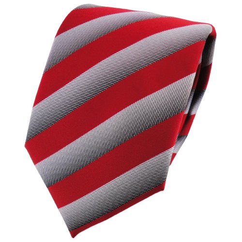 TigerTie Designer Krawatte in verkehrsrot silbergrau gestreift TigerTie Designer Krawatte in verkehrsrot silbergrau gestreift von TigerTie