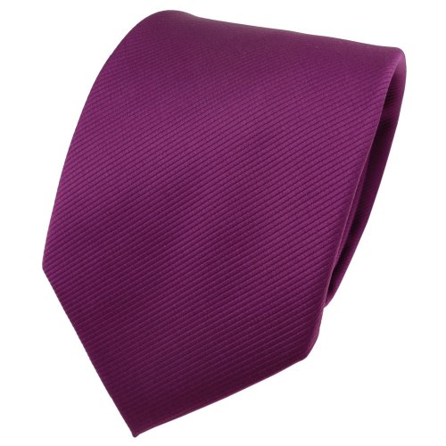 TigerTie Designer Krawatte magenta fuchsia violett Uni Rips - Binder Tie von TigerTie