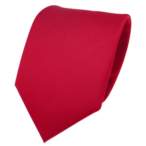 TigerTie Designer Krawatte rot verkehrsrot knallrot Uni Rips - Binder Tie von TigerTie