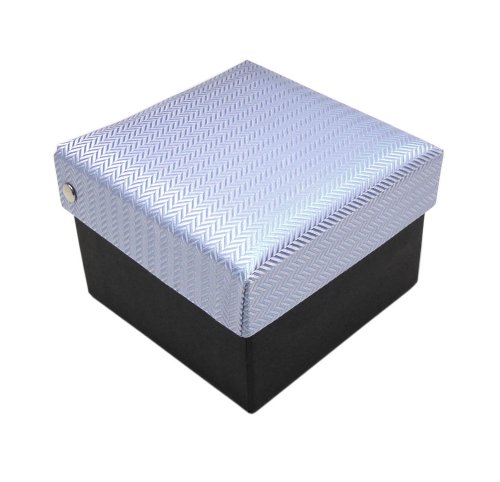 TigerTie Designer Krawattenbox in hellblau silber gestreift von TigerTie