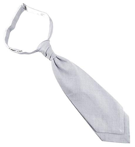 TigerTie Designer Plastron Pique 2tlg Krawatte fertig gebunden in hellgrau-weiß gemustert von TigerTie