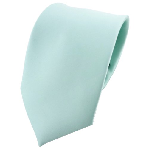 TigerTie Designer Satin Krawatte in helles mint grün einfarbig uni von TigerTie