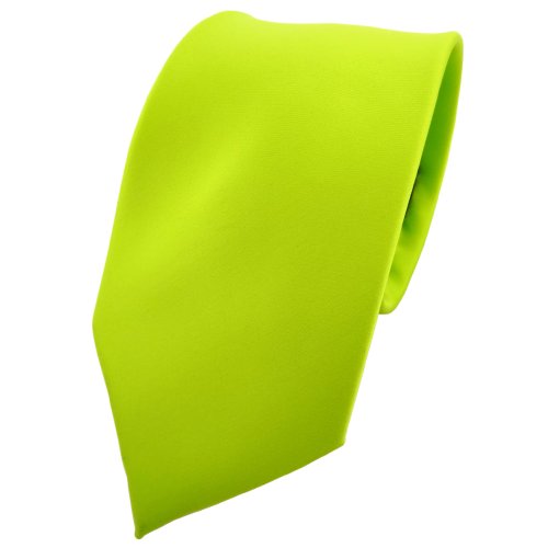 TigerTie Designer Satin Krawatte in grün neongrün leuchtgrün einfarbig uni von TigerTie