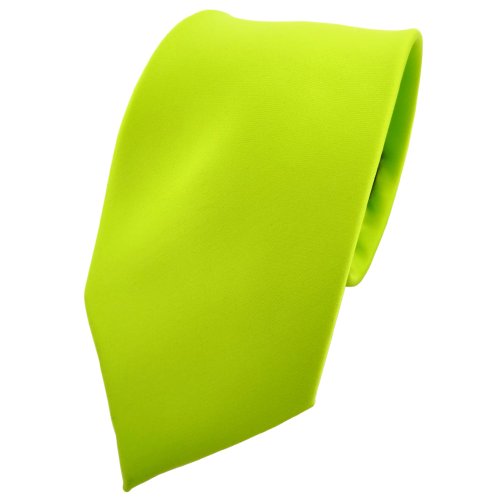 TigerTie Herren Krawatte – Klassische 8 cm Satin-Krawatte in grün neongrün leuchtgrün einfarbigem Design, ideal für Geschäftstermine, festliche Anlässe und die Freizeit von TigerTie