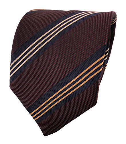 TigerTie Designer Satin Krawatte rot schwarzrot braun schwarz gestreift - Binder Tie von TigerTie
