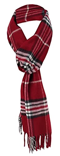 TigerTie Designer Schal in bordeaux rot weiss grau schwarz kariert - Stoff Cashmink - made in Germany TigerTie Designer Schal in bordeaux rot weiss grau schwarz kariert - Stoff Cashmink - made in Germany von TigerTie