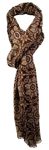 TigerTie Designer Schal in dunkelbraun beige gemustert - Gr. 180 x 60 cm von TigerTie