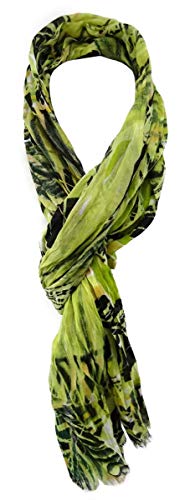 TigerTie Designer Schal in grün grasgrün schwarz grau olive gemustert - Gr. 180 x 50 cm von TigerTie