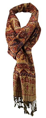 TigerTie - Designer Schal in orange blutorange bordeaux braun silber schwarz gemustert von TigerTie