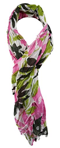 TigerTie Designer Schal in rosa grün dunkelgrün grau gemustert - Gr. 180 x 50 cm von TigerTie