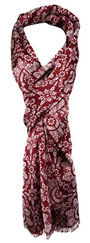TigerTie Designer Schal in rot weinrot silbergrau gemustert Gr. 180 x 60 cm von TigerTie
