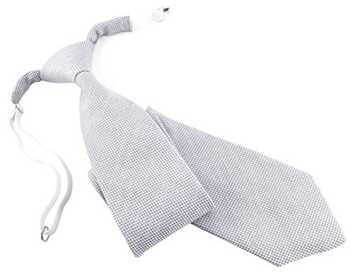TigerTie Designer Security Sicherheits Krawatte Pique in hellgrau-weiß uni gemustert - vorgebunden mit Gummizug in weiß TigerTie Designer Security Sicherheits Krawatte Pique in hellgrau-weiß uni gemustert - vorgebunden mit Gummizug in weiß von TigerTie
