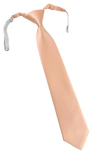 TigerTie Designer Security Sicherheits Krawatte in lachs einfarbig Uni - vorgebunden mit Gummizug in weiß von TigerTie