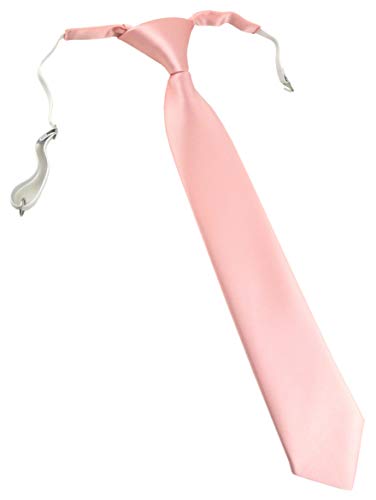TigerTie Designer Security Sicherheits Krawatte in rosa einfarbig Uni - vorgebunden mit Gummizug in weiß von TigerTie