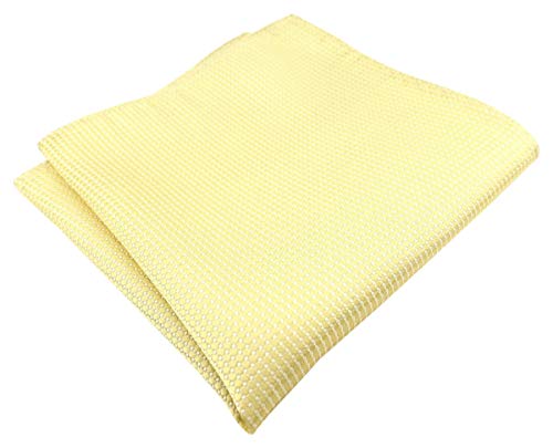 TigerTie Designer Seideneinstecktuch in gelb blassgelb silber gepunktet - Einstecktuch 100% Seide von TigerTie