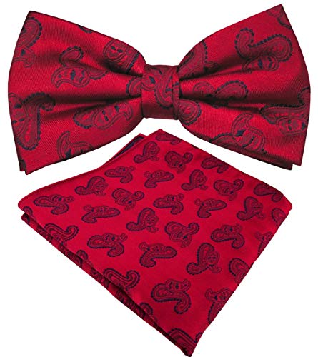 TigerTie Designer Seidenfliege + Seideneinstecktuch in rot rubinrot blau Paisley gemustert TigerTie Designer Seidenfliege + Seideneinstecktuch in rot rubinrot blau Paisley gemustert von TigerTie