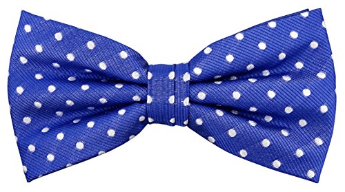 TigerTie Designer Seidenfliege blau signalblau silber weiß gepunktet - Fliege Seide Silk von TigerTie