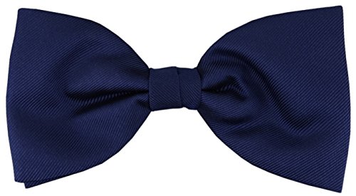 TigerTie Designer Seidenfliege in royal blau einfarbig mit schräger feiner Rippe - Fliege 100% pure Seide + Aufbewahrungsbox von TigerTie