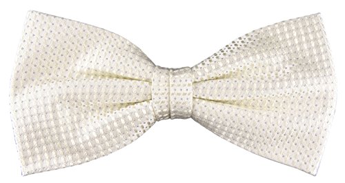 TigerTie Designer Seidenfliege perlmutt creme grau gemustert - Fliege Seide Silk von TigerTie