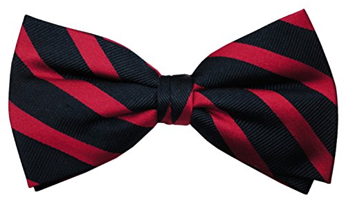 TigerTie Designer Seidenfliege rot verkehrsrot blau royal gestreift - Fliege Seide Silk von TigerTie