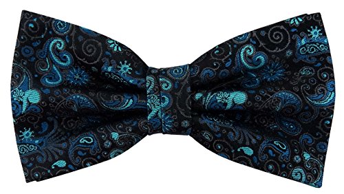 TigerTie Designer Seidenfliege türkis anthrazit schwarz gemustert Ornamente - Fliege Seide Silk TigerTie Designer Seidenfliege türkis anthrazit schwarz gemustert Ornamente - Fliege Seide Silk von TigerTie