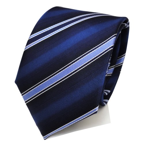 TigerTie Designer Seidenkrawatte in blau dunkelblau royal silber gestreift TigerTie Designer Seidenkrawatte in blau dunkelblau royal silber gestreift von TigerTie