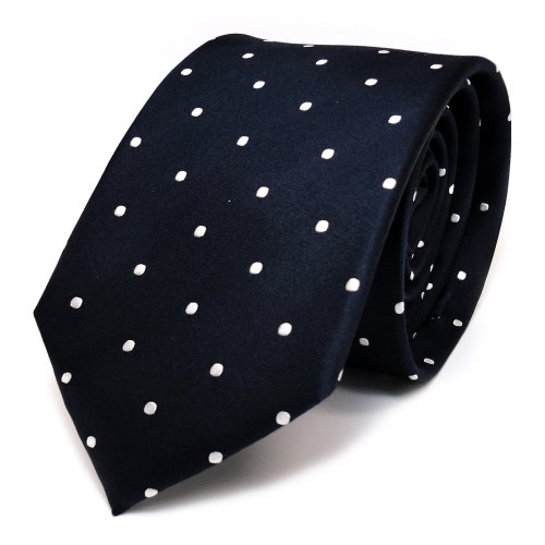 TigerTie Designer Seidenkrawatte in blau dunkelblau schwarzblau weiss gepunktet TigerTie Designer Seidenkrawatte in blau dunkelblau schwarzblau weiss gepunktet von TigerTie