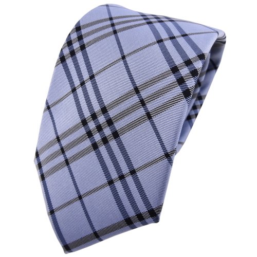 TigerTie Designer Seidenkrawatte in blau hellblau anthrazit kariert TigerTie Designer Seidenkrawatte in blau hellblau anthrazit kariert von TigerTie