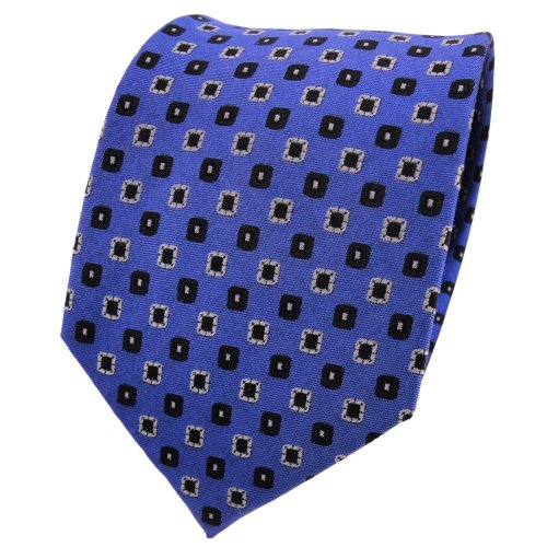 TigerTie Designer Seidenkrawatte in blau schwarz grau gepunktet von TigerTie