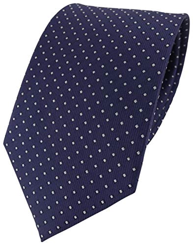 TigerTie Designer Seidenkrawatte in blau silber gepunktet von TigerTie