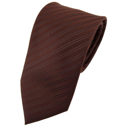 TigerTie Designer Seidenkrawatte in braun dunkelbraun gestreift von TigerTie