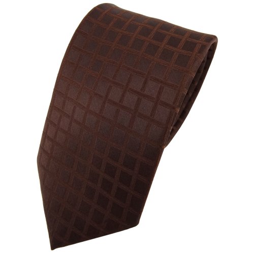 TigerTie Designer Seidenkrawatte in braun dunkelbraun kariert von TigerTie