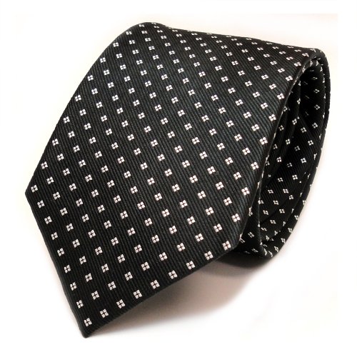TigerTie Designer Seidenkrawatte in grau anthrazit dunkelgrau weiss gepunktet TigerTie Designer Seidenkrawatte in grau anthrazit dunkelgrau weiss gepunktet von TigerTie