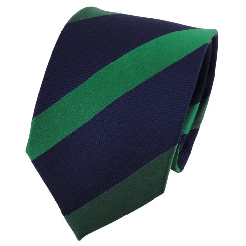 TigerTie Designer Seidenkrawatte in grün dunkelgrün blau dunkelblau gestreift von TigerTie