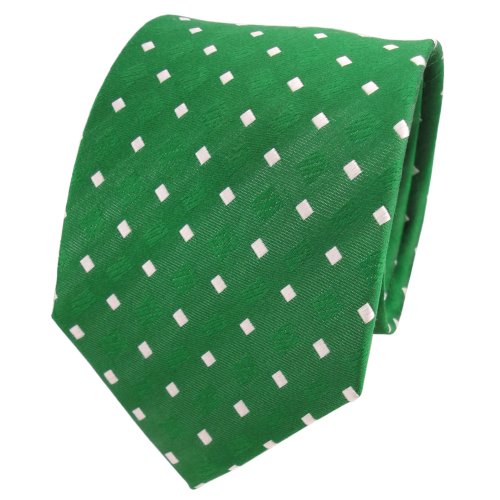 TigerTie Designer Seidenkrawatte in grün smaragdgrün weiß gepunktet TigerTie Designer Seidenkrawatte in grün smaragdgrün weiß gepunktet von TigerTie