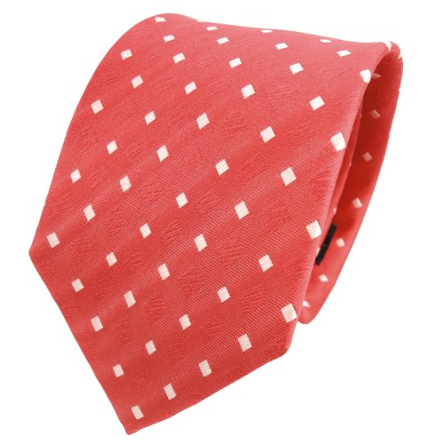 TigerTie Designer Seidenkrawatte in rot rosé weiß gepunktet TigerTie Designer Seidenkrawatte in rot rosé weiß gepunktet von TigerTie