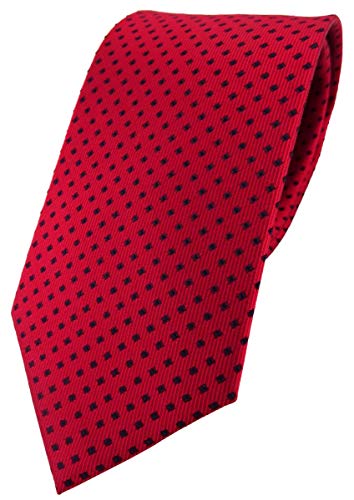 TigerTie Designer Seidenkrawatte in rot royal gepunktet von TigerTie