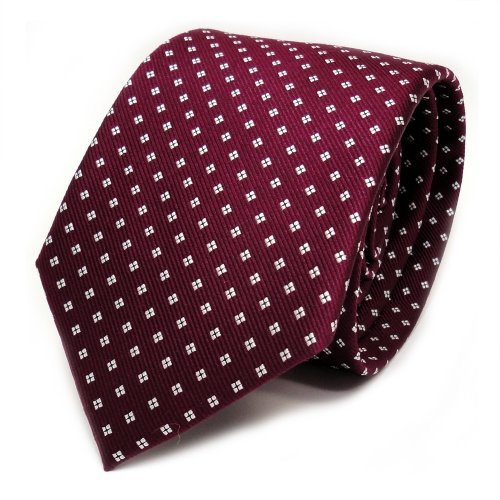 TigerTie Designer Seidenkrawatte in rot weinrot bordeauxrot weiss gepunktet TigerTie Designer Seidenkrawatte in rot weinrot bordeauxrot weiss gepunktet von TigerTie