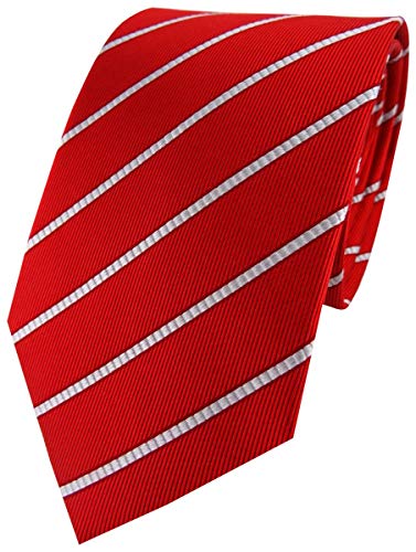 TigerTie Designer Seidenkrawatte in rot weinrot weiss gestreift TigerTie Designer Seidenkrawatte in rot weinrot weiss gestreift von TigerTie